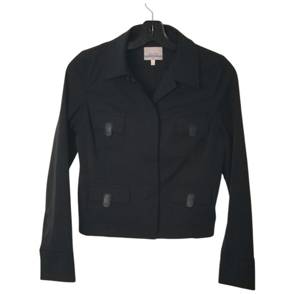 🇫🇷 Y2K Black Military Jacket Size Small - Picture 8 of 9